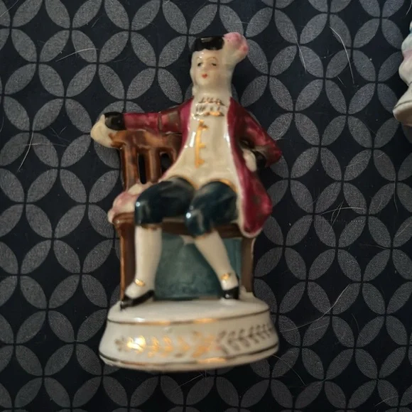 Collection of hand-painted porcelain figurines, from the Occupied Japan period
